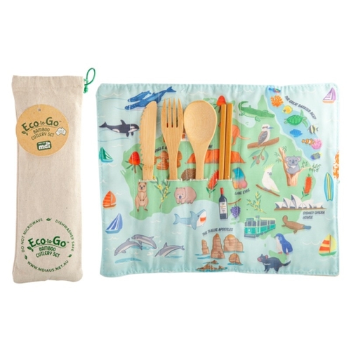 Australiana Eco-to-Go Bamboo Cutlery Set - Main Image