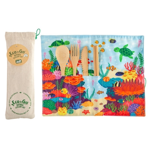 Sea Animals Eco-to-Go Bamboo Cutlery Set - Main Image
