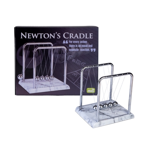 Newton's Cradle with White Marble-look Base - Main Image
