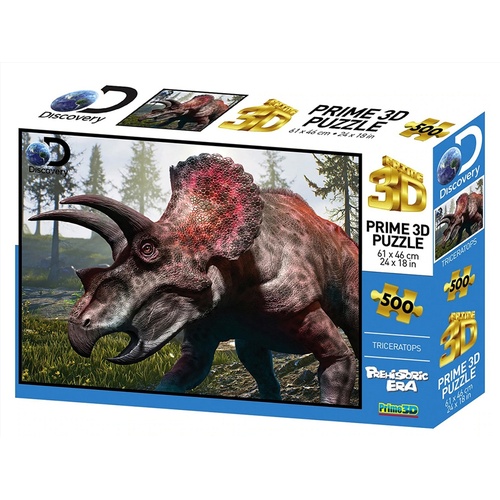 Lenticular 3d Triceratop 500 Piece - Main Image