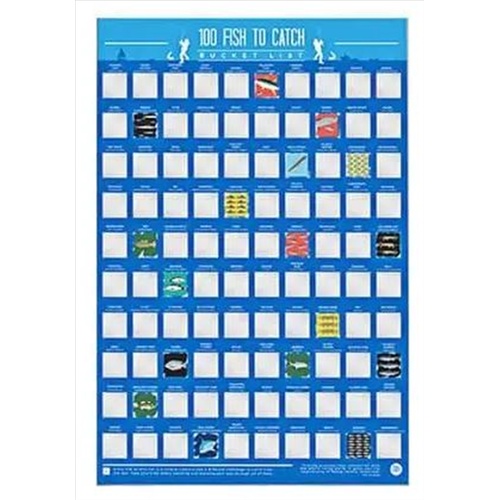 Bucket List Scratch Poster - 100 Fish To Catch - Main Image