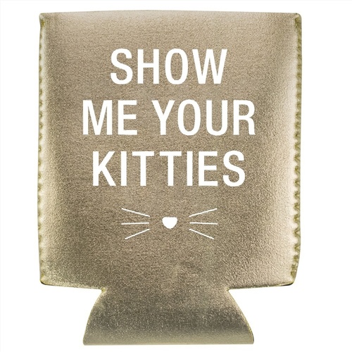 Stubby Holder - Show Me Your Kitties (Gold) - Main Image