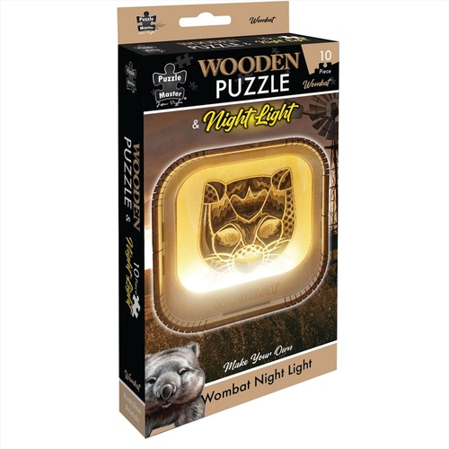 Wooden Night Light Puzzle Wombat - Main Image