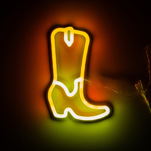 Led Wall Light Cowboy Boot - Main Image