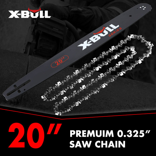 X-BULL 20'' Chainsaw Bar and Chain 0 .325 Pitch Gauge 76 Link Universal - Main Image