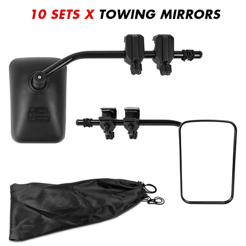 Towing Mirrors Clip on Multi Fit Clamp On Towing Caravan 4X4 Trailer 4WD 10 Pairs - Main Image