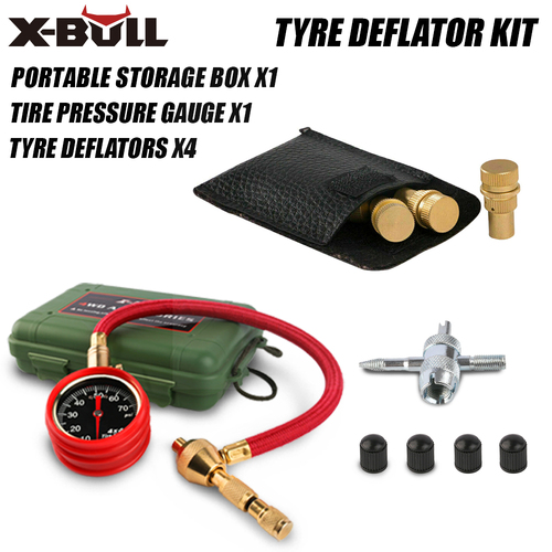 X-BULL Tyre Deflators Tire Automatic 4WD Pressure Gauge 4 Brass Deflator - Main Image
