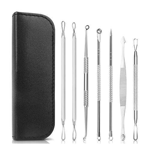 Blackhead Remover 7 Piece Tool Kit For Pimple Extraction Blemish Suction Removal - Main Image