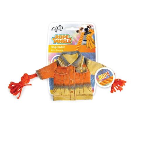 Dog Chew Rope Squeak Jacket For Biting + Cleaning Puppy Teeth Play Toy AFP - Main Image