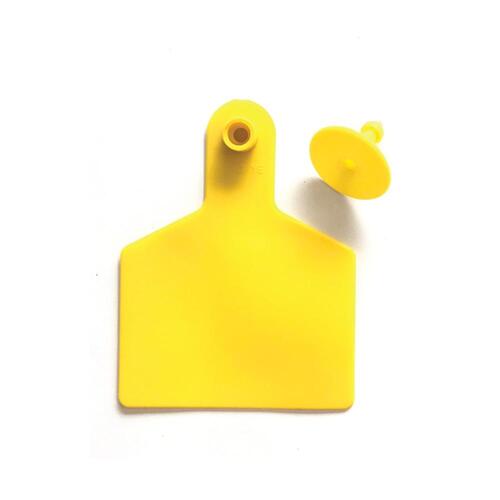 100x Cattle Ear Tags 7.5x10cm Set - XL Yellow Blank Cow Sheep Livestock Labels - Main Image