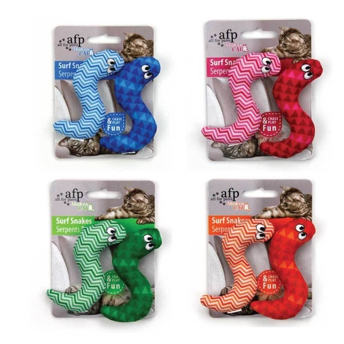 4x Pack Surf Snakes 9cm Catnip Cat Crinkle Toy Chase Kitten Teaser - Main Image