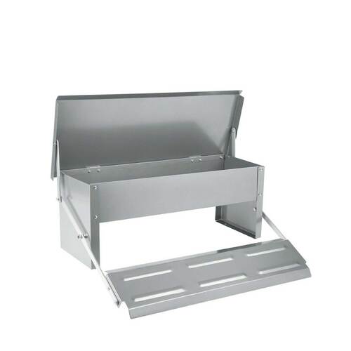 11L Automatic Chook Chicken Feeder Poultry Auto Treadle Aluminium Metal Feeders - Main Image