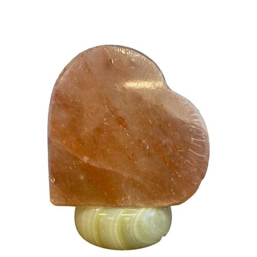 12V 12W Heart Himalayan Pink Salt Lamp Carved Rock Crystal Light Bulb On/Off Switch - Main Image