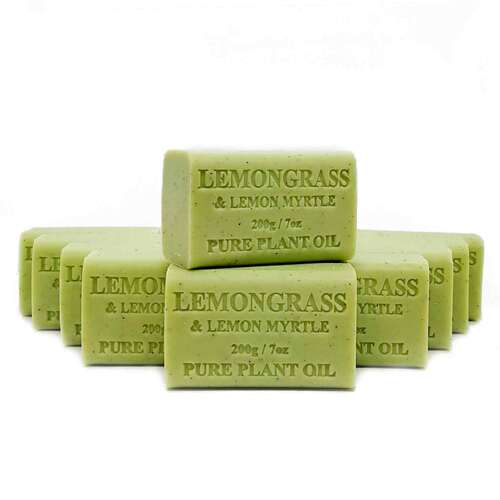 10x 200g Plant Oil Soap Lemongrass Lemon Myrtle Pure Vegetable Bar Australian - Main Image