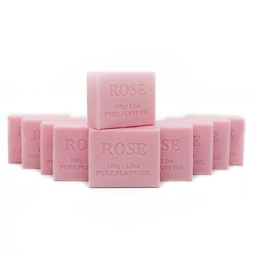 10x 100g Plant Oil Soap Rose Scent Pure Natural Vegetable Base Bar Australian - Main Image