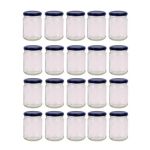 20x 150ml Flint Glass Jars + Twist Finish - Lids Round Food Storage Small Spices - Main Image