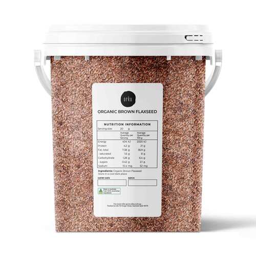 800g Organic Brown Linseed Flaxseed Tub Whole Flax Seed Non GMO Omega3 6 Fibre - Main Image