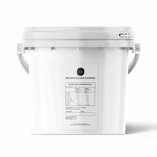 3.5Kg Organic Golden Linseed Flaxseed Tub Whole Flax Seed No GMO Omega3 6 Fibre - Main Image