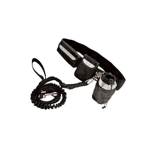 Hands Free Dog Bungee Leash - Doggy Jogger Lead Belt with Storage - Main Image