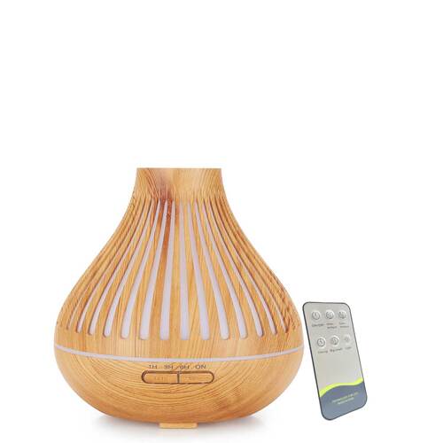 Essential Oil Aroma Diffuser and Remote - 500ml Flat Top Wood Mist Humidifier - Main Image