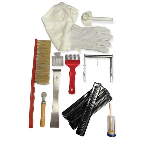 Beekeeping Tools Kit 10 Pcs - Honey Bee Hive Beekeeper Starter Pack - Main Image
