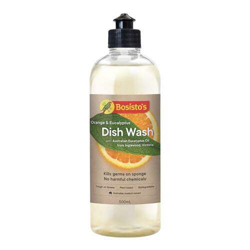 500ml Dish Wash Liquid Orange Eucalyptus Plant Based Dishwashing Soap Bosistos - Main Image