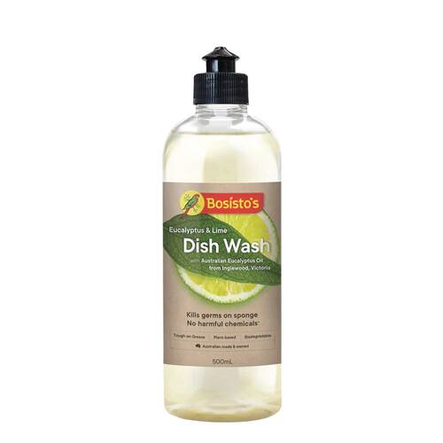 500ml Dish Wash Liquid Lime Eucalyptus Plant Based Dishwashing Soap Bosistos - Main Image