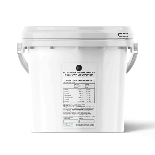 2Kg Native Unflavoured Whey Protein Isolate Powder - Shake WPI Supplement Tub - Main Image