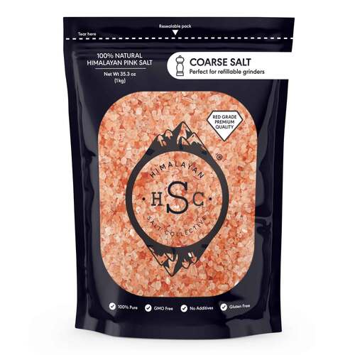 1Kg Coarse Himalayan Pink Rock Salt - Bath Cooking Grinder Natural Crystals - Main Image