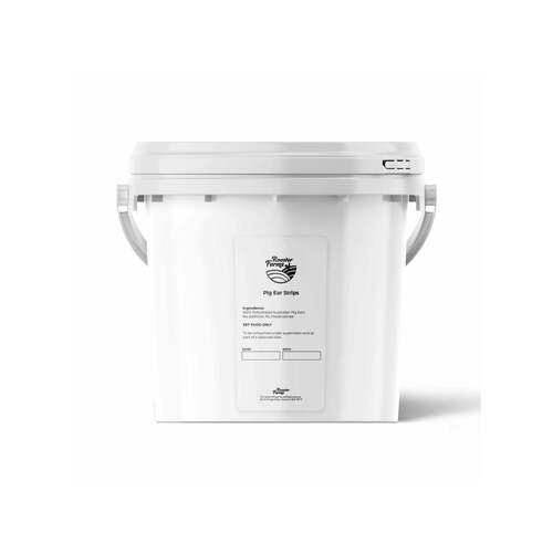 1Kg Dog Treat Pig Ear Strips Bucket - Dehydrated Australian Healthy Puppy Chew - Main Image