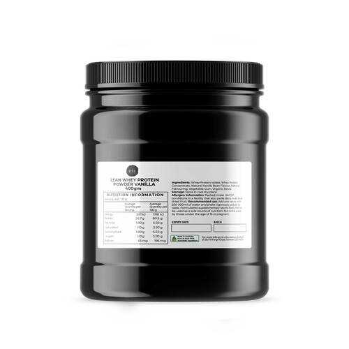 400g Lean Whey Protein Blend - Vanilla Shake WPI/WPC Supplement Jar - Main Image