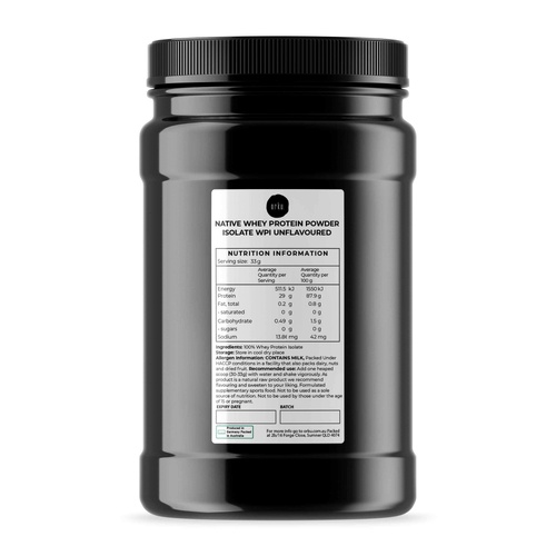1Kg Native Unflavoured Whey Protein Isolate Powder - Shake WPI Supplement Tub - Main Image