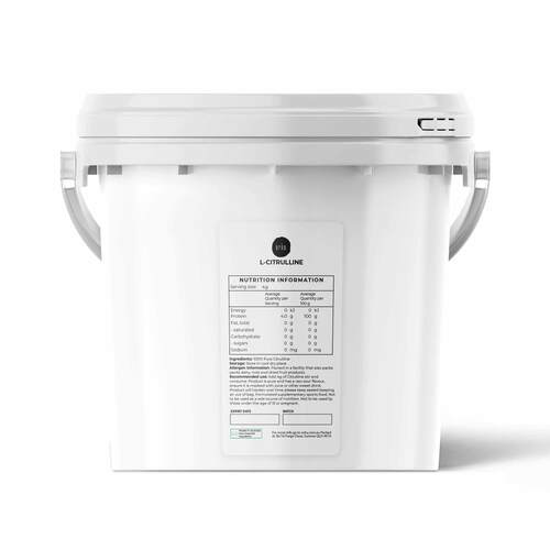 3Kg L-Citrulline Powder Bucket - Pure Amino Acid Pre-Workout Supplement - Main Image