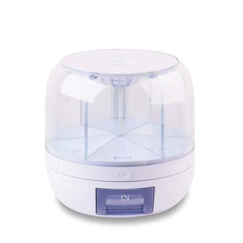 6 Grid Rotating Food Grain Dispenser 7.2L - Large Compartment Storage Container - Main Image