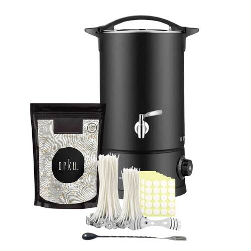 Candle Making Kit - Wax Melting Heater + Soy Wax Flakes + Wicks - Main Image