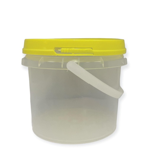Bulk 10 x 0.8L Honey Bucket with Lid - 1Kg Clear Tamper Proof Plastic Tub - Main Image