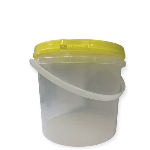 Bulk 10 x 2.2L Honey Bucket with Lid - 3Kg Clear Tamper Proof Plastic Tub - Main Image