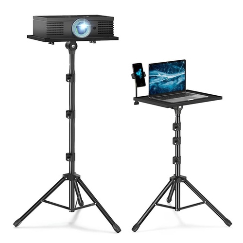 Laptop Stand Tripod - Adjustable Height Projector Holder With Phone Mount - Main Image