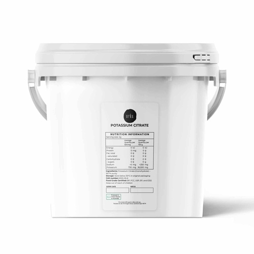 Orku 5Kg Potassium Citrate Food Grade Tub - Granular BP USP FCC E332 Additive - Main Image