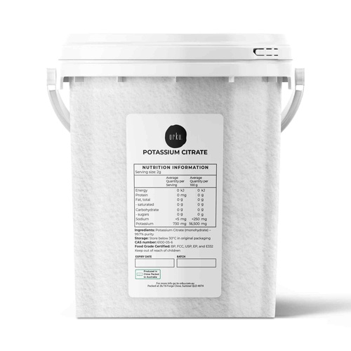 Orku 1.3Kg Potassium Citrate Food Grade Tub - Granular BP USP FCC E332 Additive - Main Image