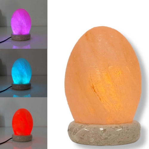 USB Colour Changing Egg Shape Himalayan Pink Salt Lamp Color Change LED Light - Main Image