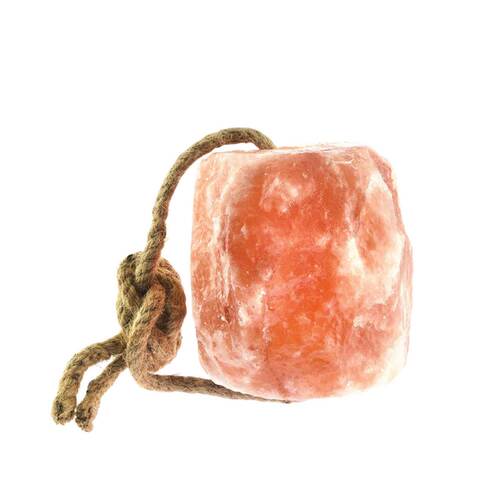 Himalayan Pink Salt Lick Rock - For Animals and Livestock With Hanging Rope - Main Image