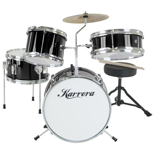 Karrera Children's 4pc Drum Kit - Black - Main Image