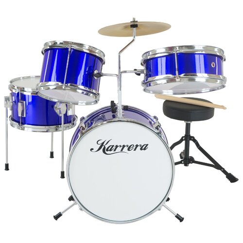 Karrera Children's 4pc Drum Kit - Blue - Main Image
