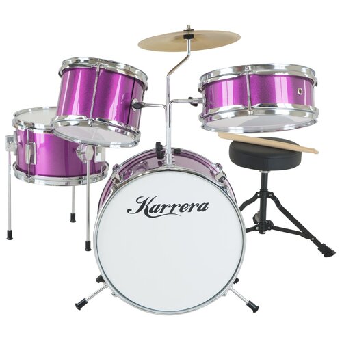 Karrera Childrens 4pc Drum Kit - Purple - Main Image