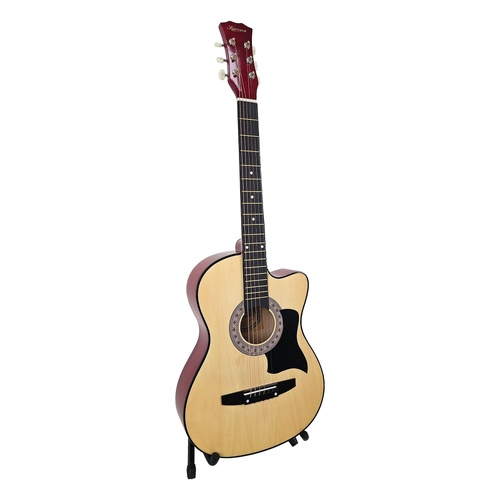 Karrera 38in Pro Cutaway Acoustic Guitar with guitar bag - Natural - Main Image