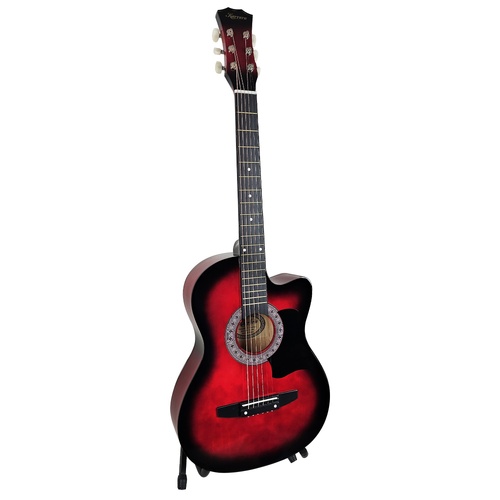 Karrera 38in Pro Cutaway Acoustic Guitar with guitar bag - Red Burst - Main Image