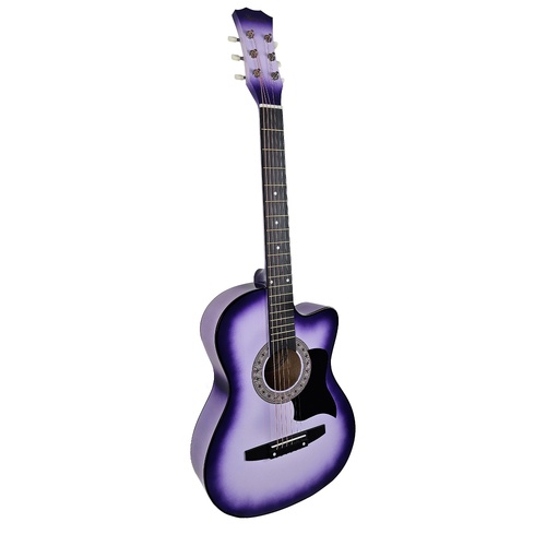 Karrera 38in Cutaway Acoustic Guitar with guitar bag - Purple Burst - Main Image