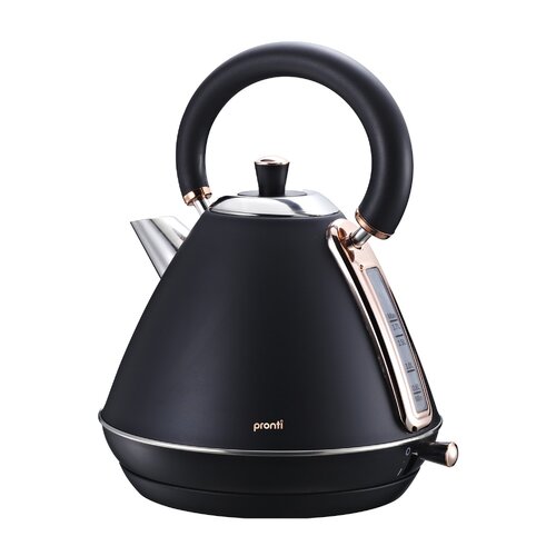 Pronti 1.7L Rose Trim Collection Kettle - Black - Main Image