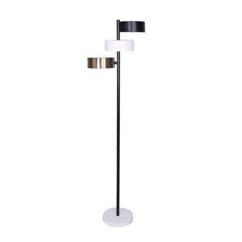 Sarantino Metal Floor Lamp with 3 Swirl Shades - Main Image